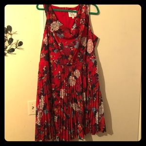 Beautiful red floral swing dress!